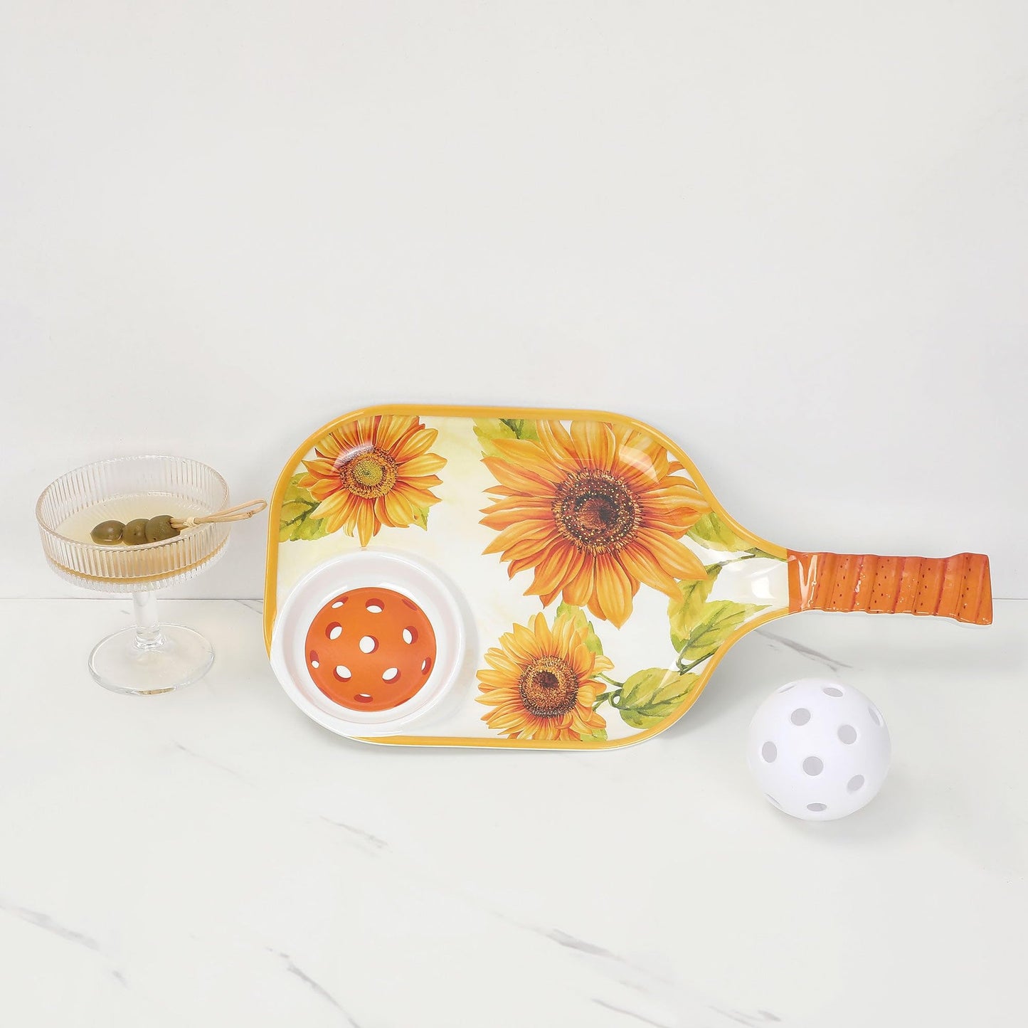 UPware Lovely Lemon Melamine Chip and Dip Snack Tray