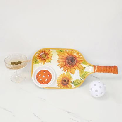 UPware Lovely Lemon Melamine Chip and Dip Snack Tray