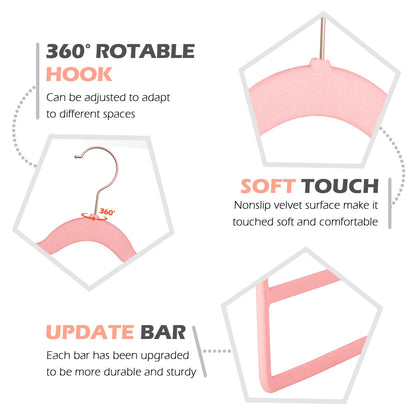 Velvet Pants Clothes Hanger Space Saving Non Slip Pants Shorts Hanger