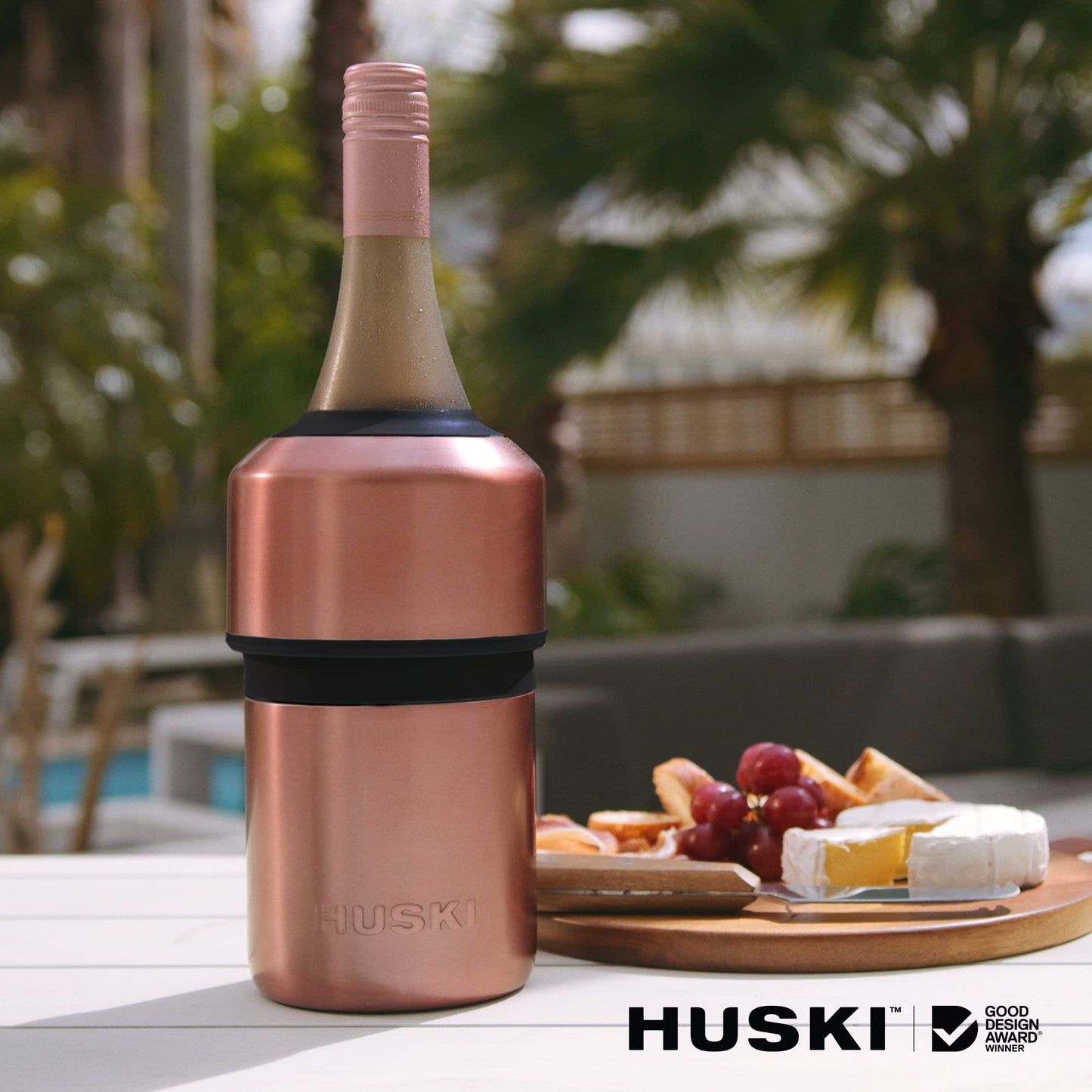Huski Wine Chiller | Award Winning Iceless Design | Keeps Wine Cold up to 6 Hours | Wine Accessory | Next Generation Ice Bucket | Fits Some Champagne Bottles | Perfect Gift for Wine Lovers (Champagne)