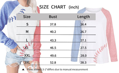 Womens Long Sleeve Baseball Mom American Flag Star Sweatshirt