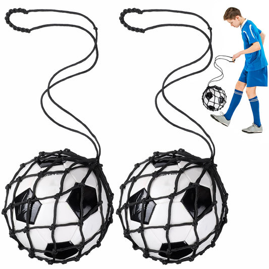 TOBWOLF Football Kick Trainer, Soccer Return Trainer Net Fits Ball Size 3, 4, 5, Hands-Free Soccer Kick Throw Training Aid