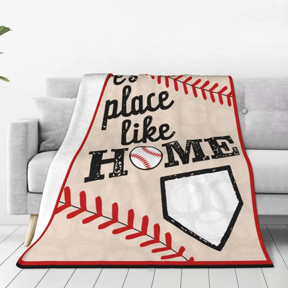 Baseball Throw Blanket Soft Flannel Blankets for Bed Couch Plush Cozy Blanket for Men Women Unisex Adults Micro Fleece Throws Unique Design 50''*40''