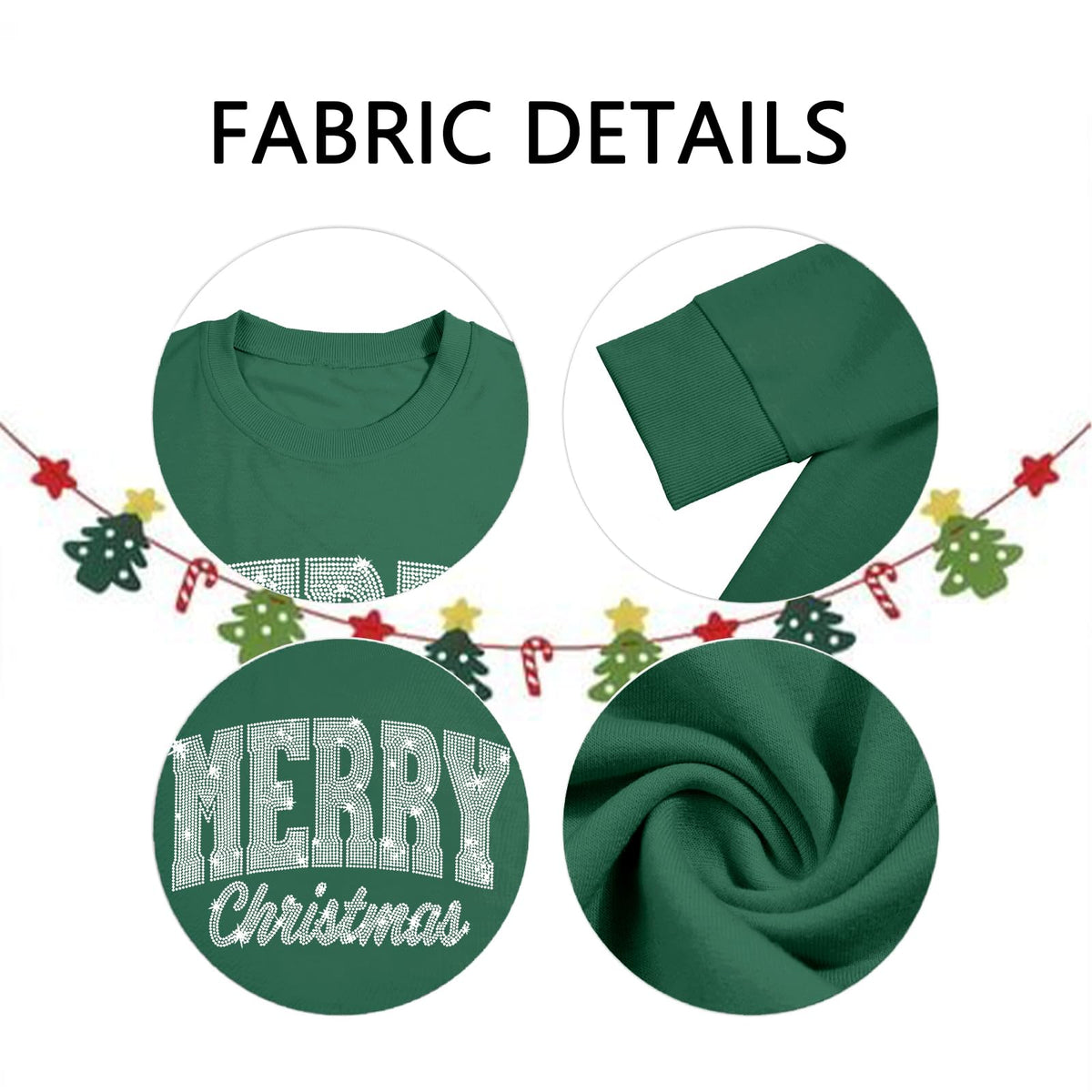 Tewmeu Christmas Sweatshirts for Women Sparkly Merry and Bright Sweater