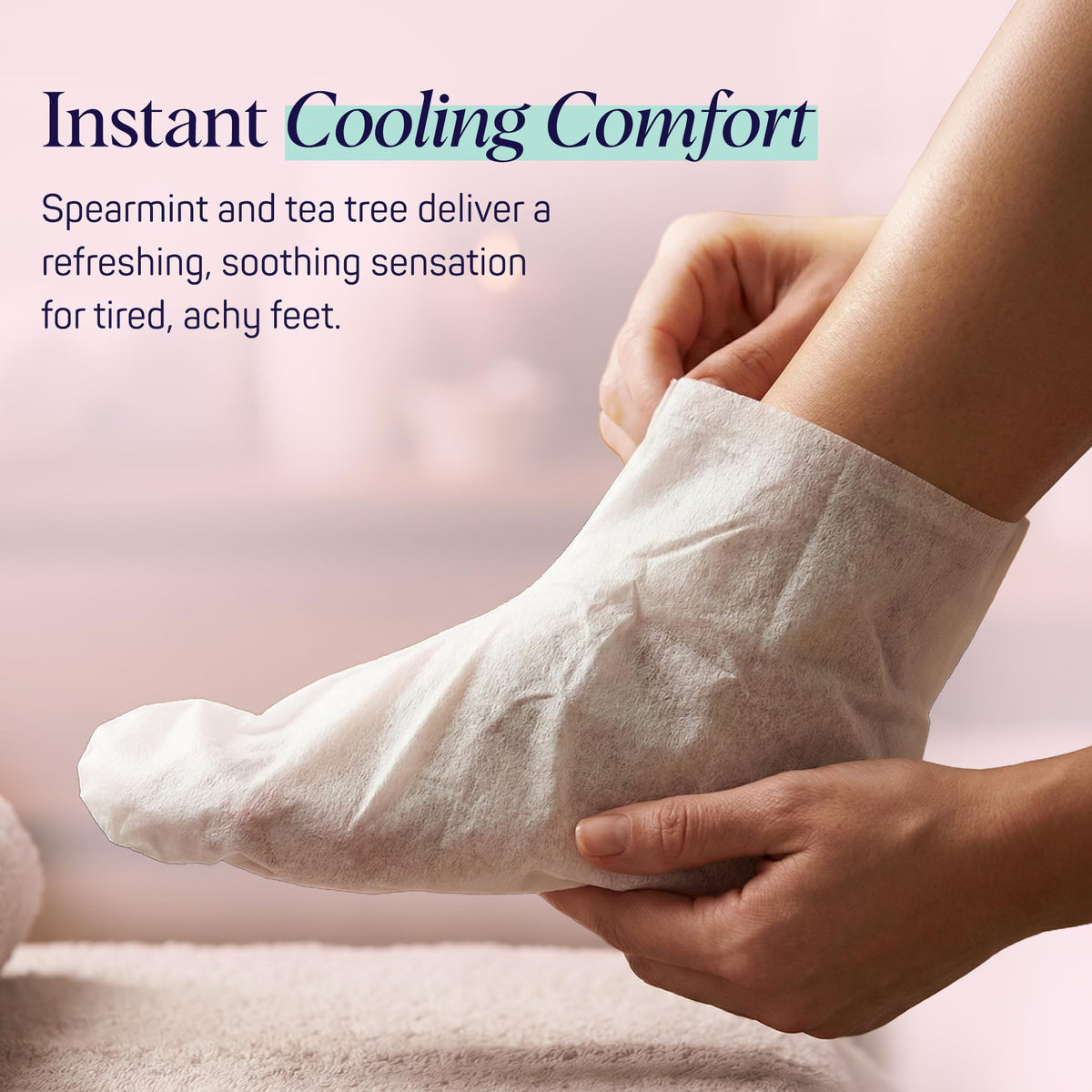 SpaLife Moisturizing Foot Sockies | Foot Mask for Dry Cracked Feet | Tea Tree Oil Softening Booties | Callus Remover Alternative | Self Care Gifts for Women | 8 Pack