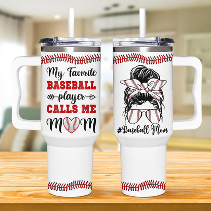 Baseball Mom Gifts - Perfect for Moms from Kids, Friends - Birthday & Christmas - 40oz Tumbler with Handle