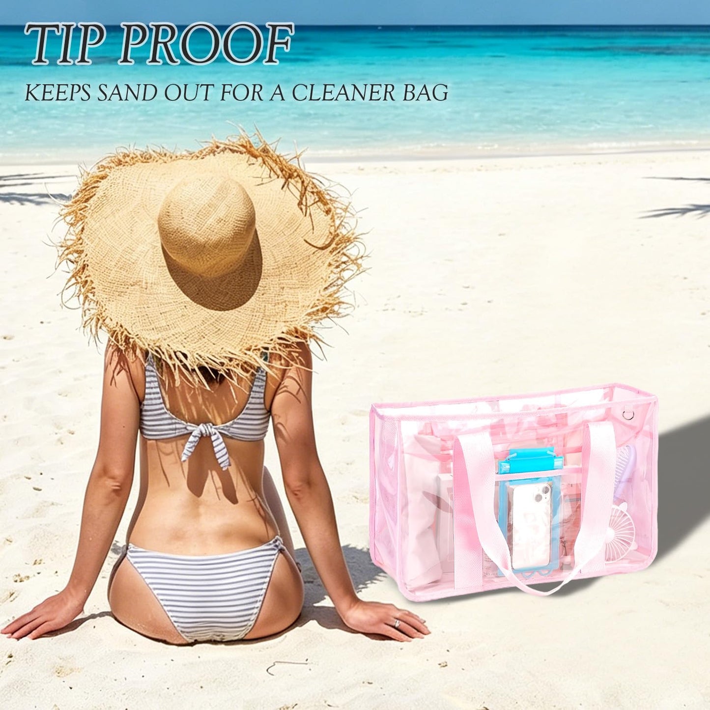Fammart Iridescent Clear Beach Bags (Waterproof)
