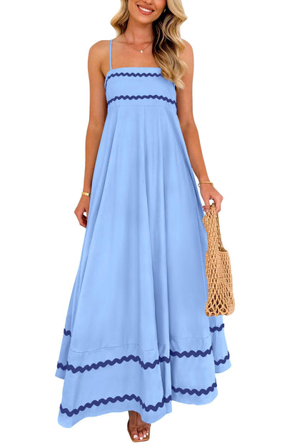 PRETTYGARDEN Women's Summer Spaghetti Strap Boho Maxi Dress