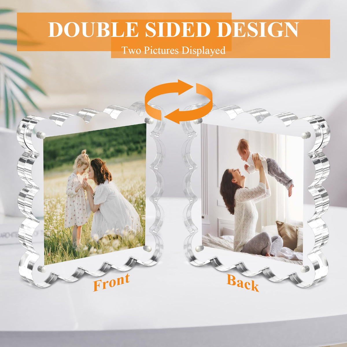 Chivalral 3 Pack 4x6 Acrylic Picture Frame, Double-Sided Tabletop Display