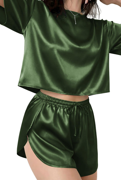 Ekouaer Womens Silk Pajama Set
