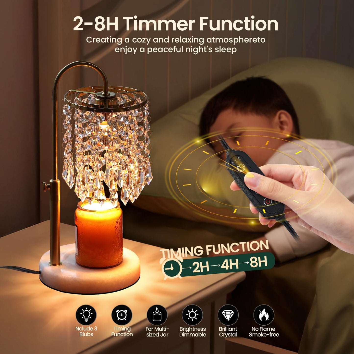 Candle Warmer Lamp with Timer & Dimmer