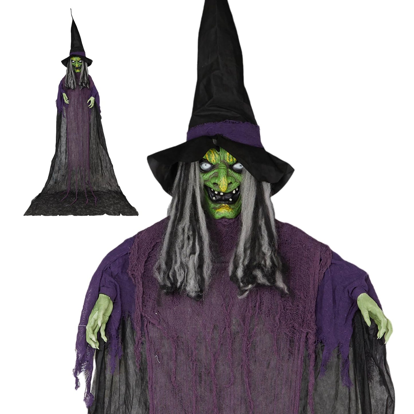 AW 9Ft Animatronics Flying Witch Hovering Broom Animated AC 100V-240V Halloween Outdoor Decoration Motion Activated 2026