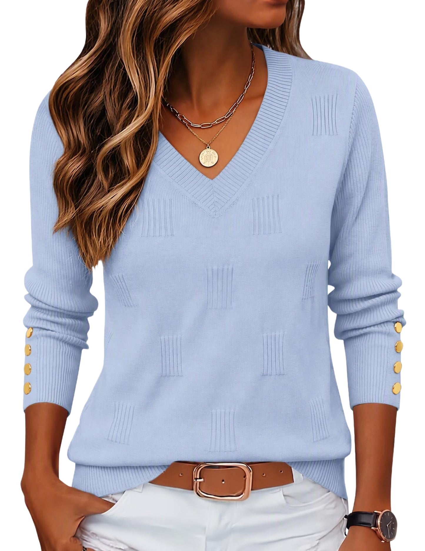Zeagoo Womens V Neck Sweaters