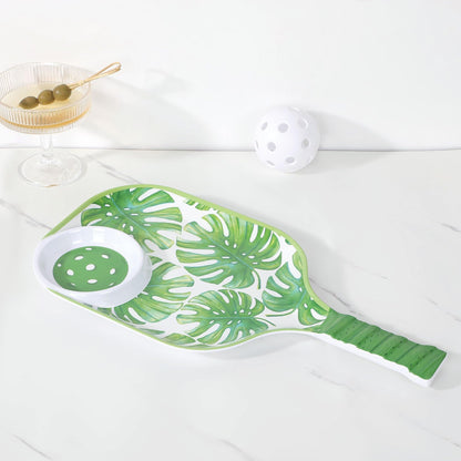 UPware Lovely Lemon Melamine Chip and Dip Snack Tray