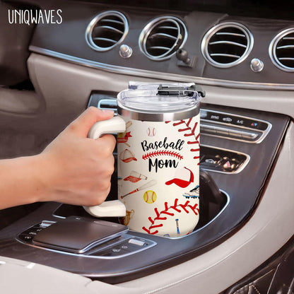 40oz Baseball Mom Tumbler, Christmas Holiday Gifts for Baseball Lovers