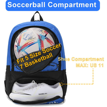 Hsmihair Soccer Bag,Youth Soccer Backpack with Ball and Cleat Compartment