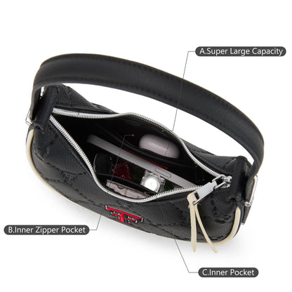 NCAA Crescent Shoulder Bag for Women, Half Moon Clutch Purses for Birthday/Graduation Gifts