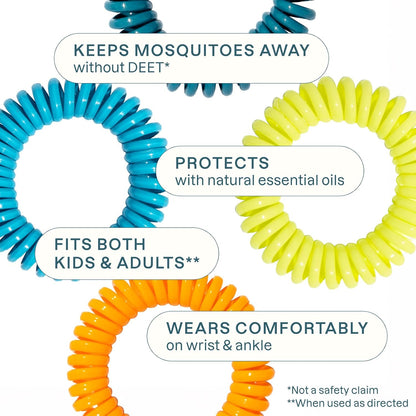 Cliganic Mosquito Repellent Bracelets for Kids & Adults, Natural, 20 Pack