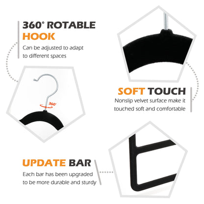 Velvet Pants Clothes Hanger Space Saving Non Slip Pants Shorts Hanger