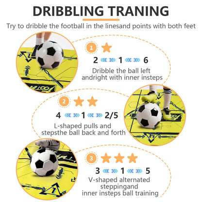 Soccer training mat,Soccer training equipment accessories for All Ages to Improve Speed Strength Agility and Coordination,Anti-Slip/Silent Mat