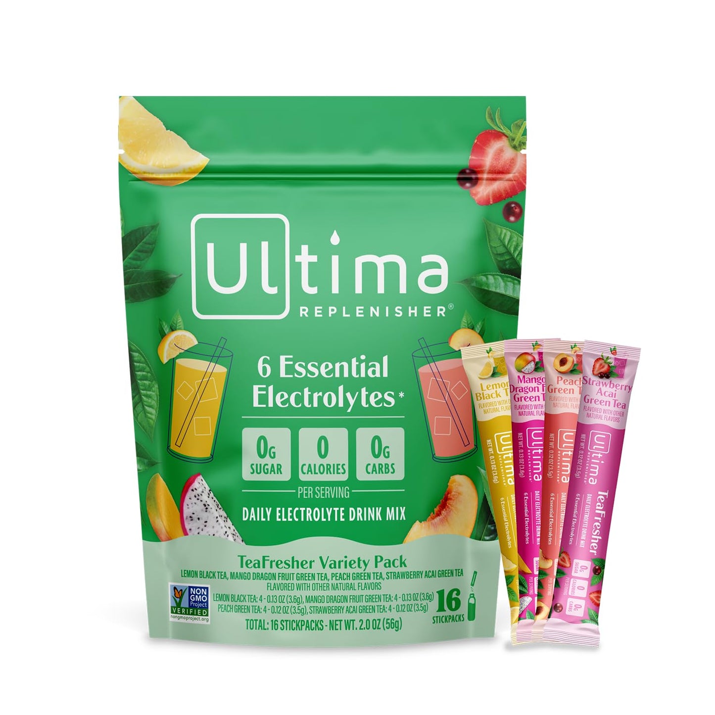 Ultima Replenisher Electrolyte Hydration Powder, Grape, 20 Count Stickpacks Pouch - Sugar Free, 0 Calories, 0 Carbs - Gluten-Free, Keto, Non-GMO with Magnesium, Potassium