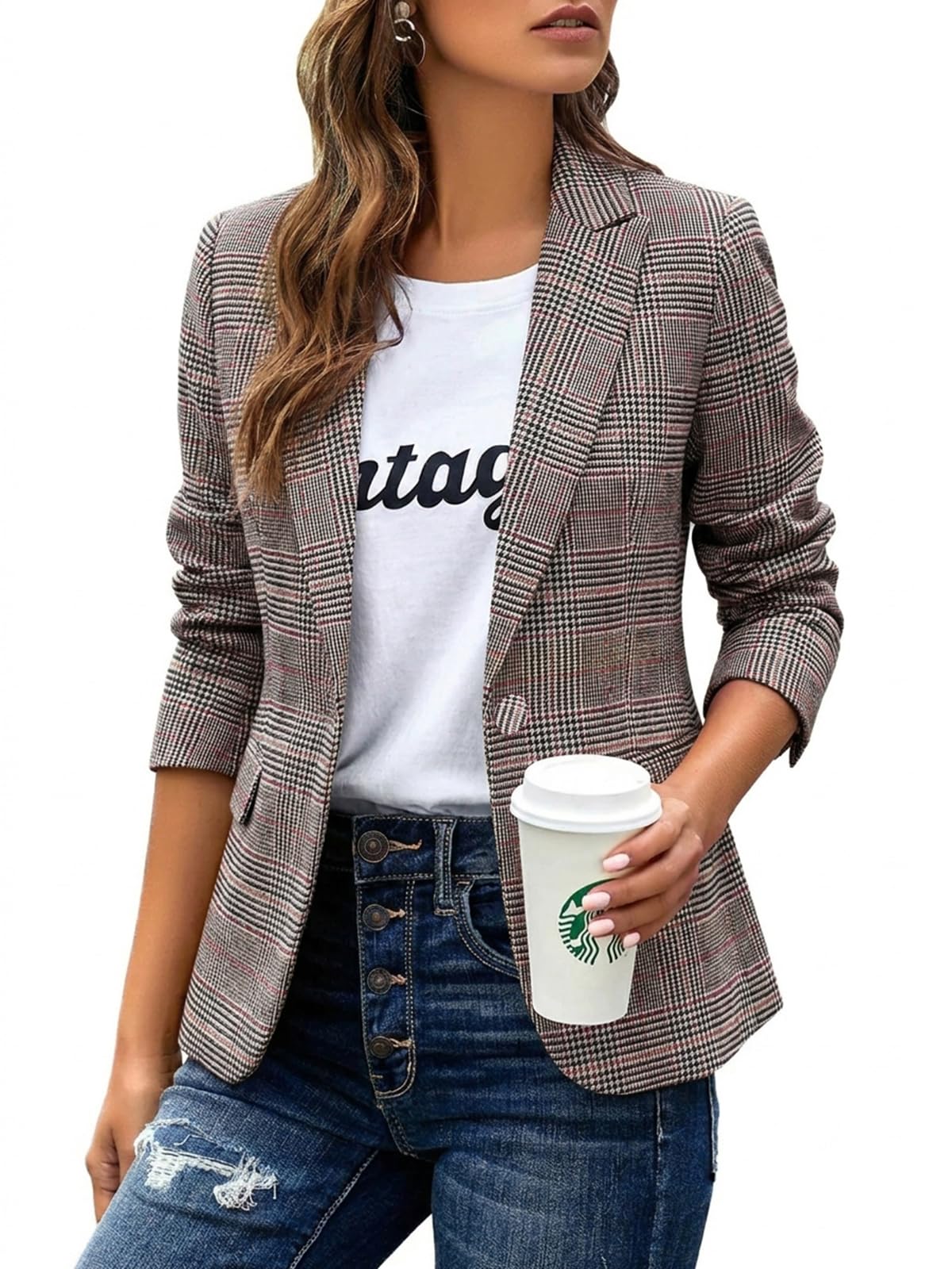 huatandis Women's Business Casual Blazer