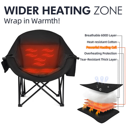 Oversized Camping Chairs for Adults - Heavy Duty Padded Outdoor Camp Chair