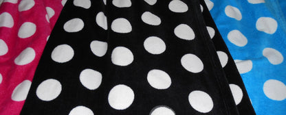 BY LORA Polka Dot Cotton Womens Terry Velour Spa Wrap Towel, Aqua, XXL