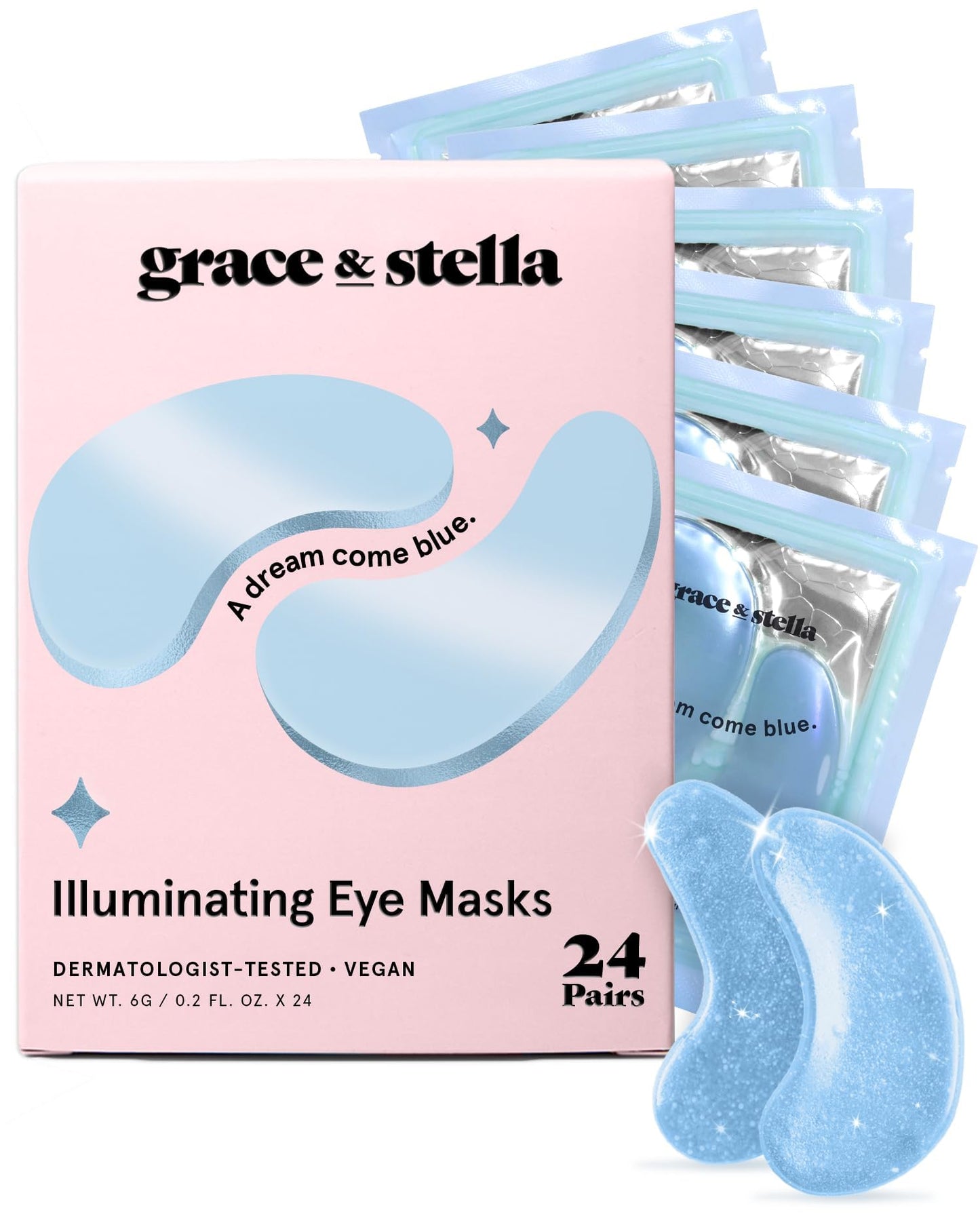 grace & stella Under Eye Patches (12 pairs) Eye Masks for Puffy Eyes and Dark Circles - Gifts for Women, Bridesmaids, Birthdays, Bachelorette Party, Self Care Gifts for Women - Vegan Cruelty-Free