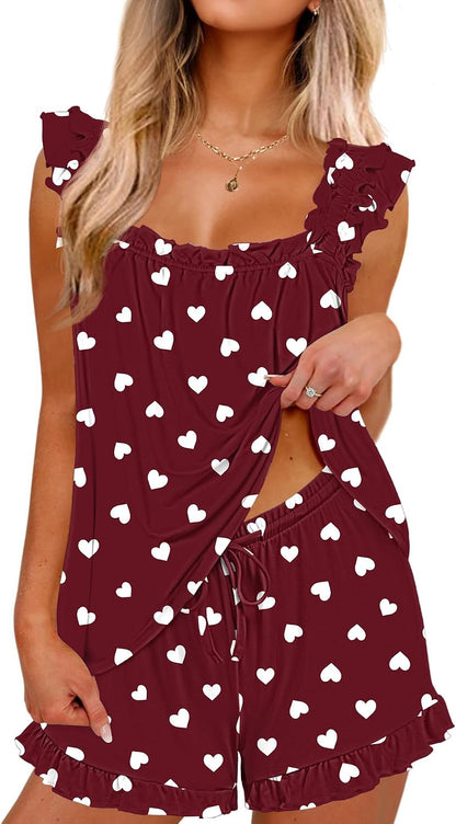 Ekouaer Pajama Set - 2 Piece Ruffle