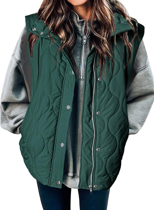 EVALESS Womens Lightweight Cropped Puffer Vest