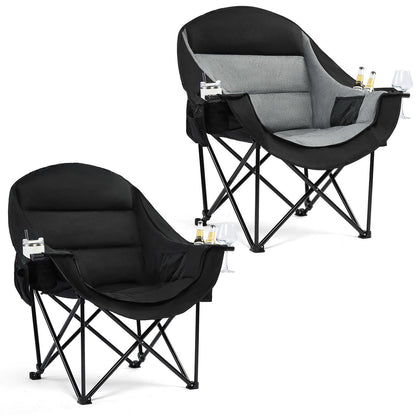 Oversized Camping Chairs for Adults - Heavy Duty Padded Outdoor Camp Chair