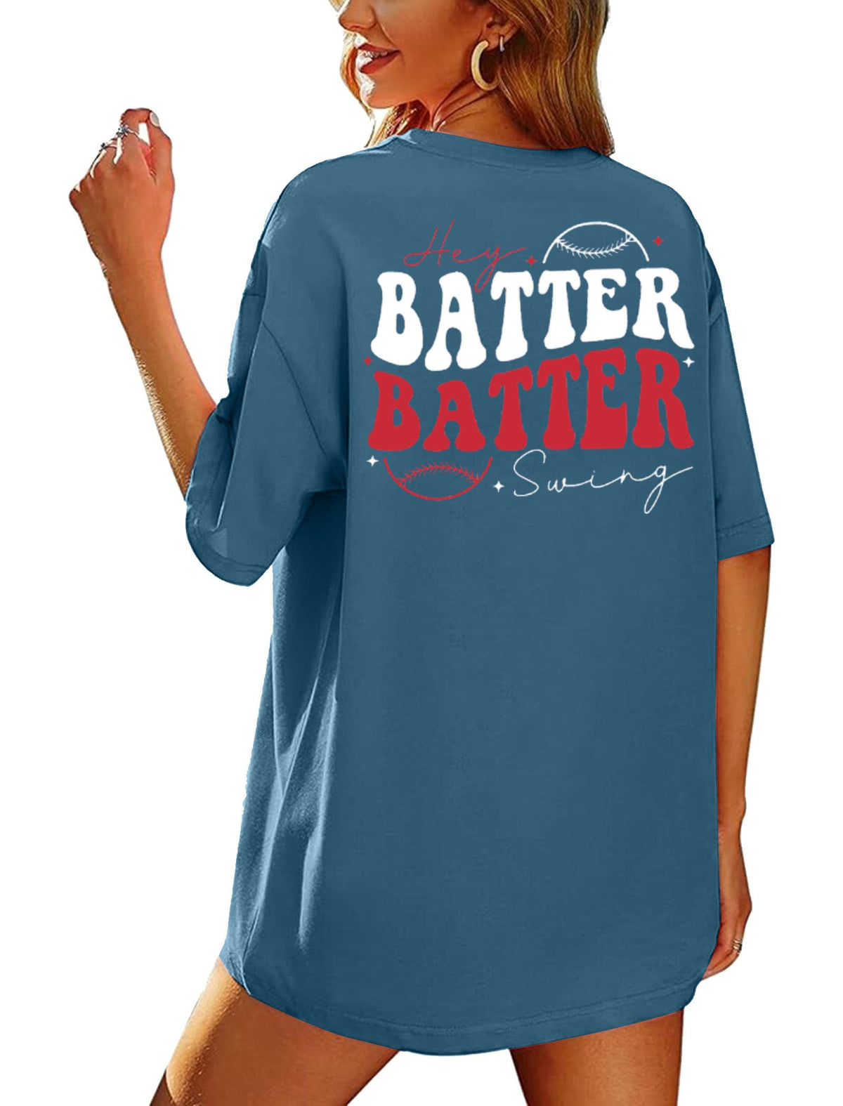 Baseball Shirts Women Oversized: Baseball Mom Tshirt Hey Batter Batter Swing Graphic Tee Ballparks Tops