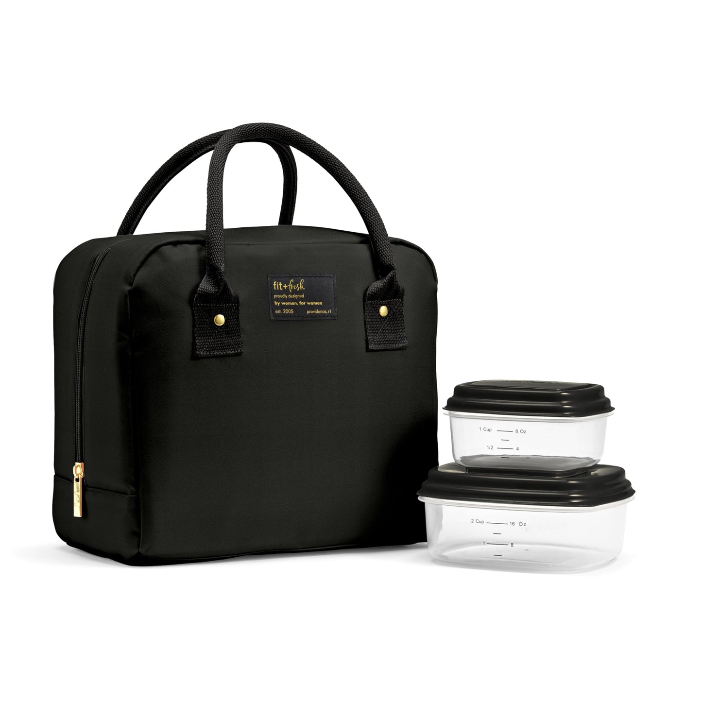 Fit & Fresh Bloomington Lunch Bag for Women - Insulated Large Lunch Box for Work with Containers, Leak-Resistant, Stain-Resistant, Zipper Closure, Cheetah