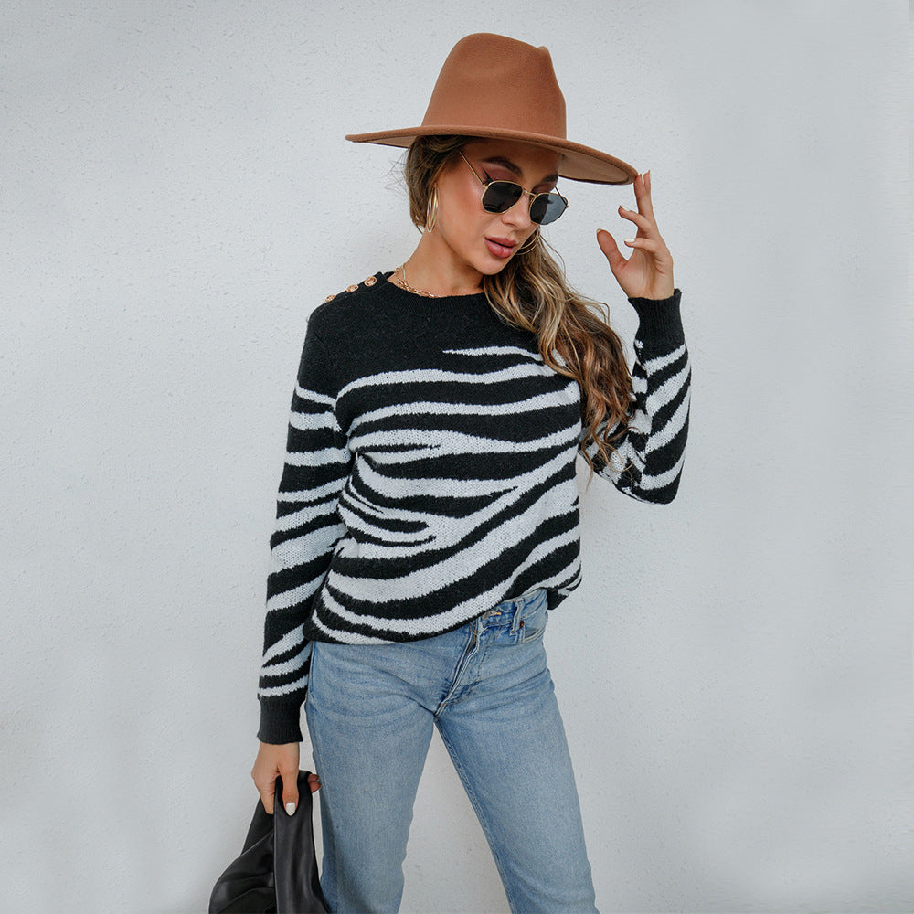 Single-breasted Classy Commuter Sweater