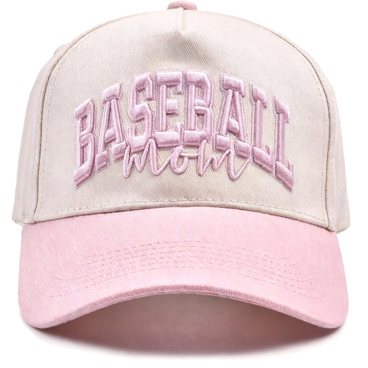 Baseball Mama Trucker Hat- 3D Embroidered Mama Adjustable Cotton Baseball Caps for Women