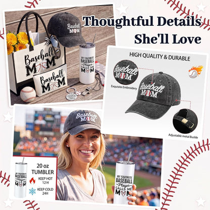 Patelai 6 Pcs Baseball Mom Gift Set Sport Day Outfits Accessories for Women