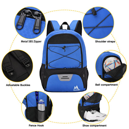 Hsmihair Soccer Bag,Youth Soccer Backpack with Ball and Cleat Compartment
