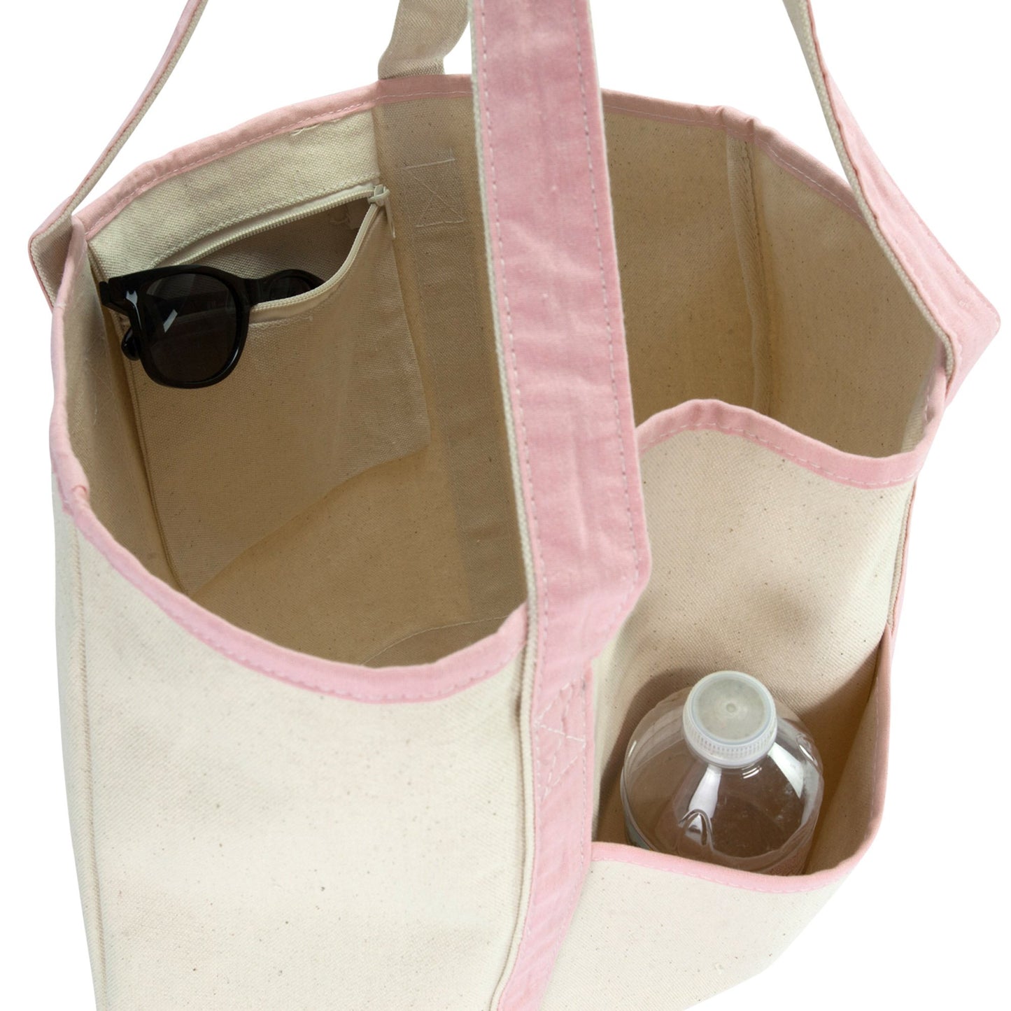 Dalix Women's Cotton Canvas Tote Bag Large Shoulder Bags Pink Monogram a - Z | Large