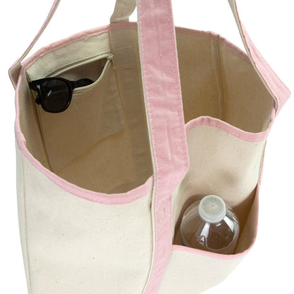 Dalix Women's Cotton Canvas Tote Bag Large Shoulder Bags Pink Monogram a - Z | Large
