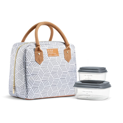 Fit & Fresh Bloomington Lunch Bag for Women - Insulated Large Lunch Box for Work with Containers, Leak-Resistant, Stain-Resistant, Zipper Closure, Cheetah