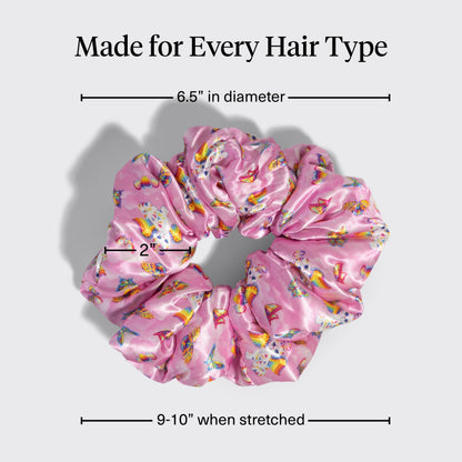 Kitsch Ultra-Petite Satin Scrunchies for Women - Cherry Blossom, 5pcs