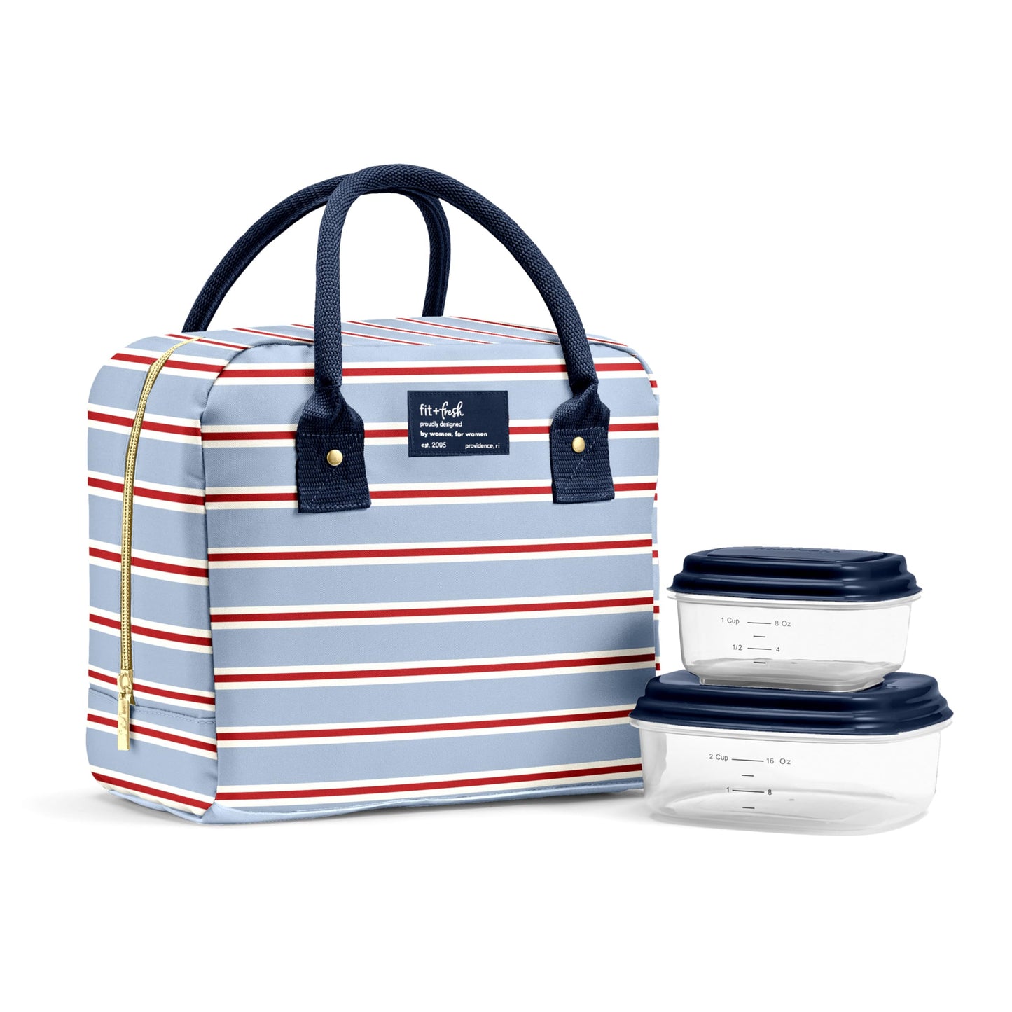 Fit & Fresh Bloomington Lunch Bag for Women - Insulated Large Lunch Box for Work with Containers, Leak-Resistant, Stain-Resistant, Zipper Closure, Cheetah