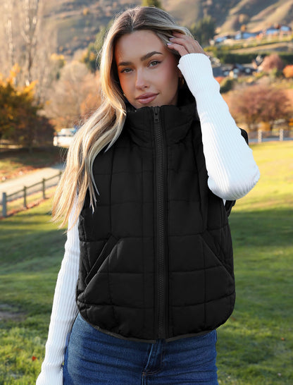 Zeagoo Womens Puffer Vest Ladies Sleeveless Zip Up Outerwear