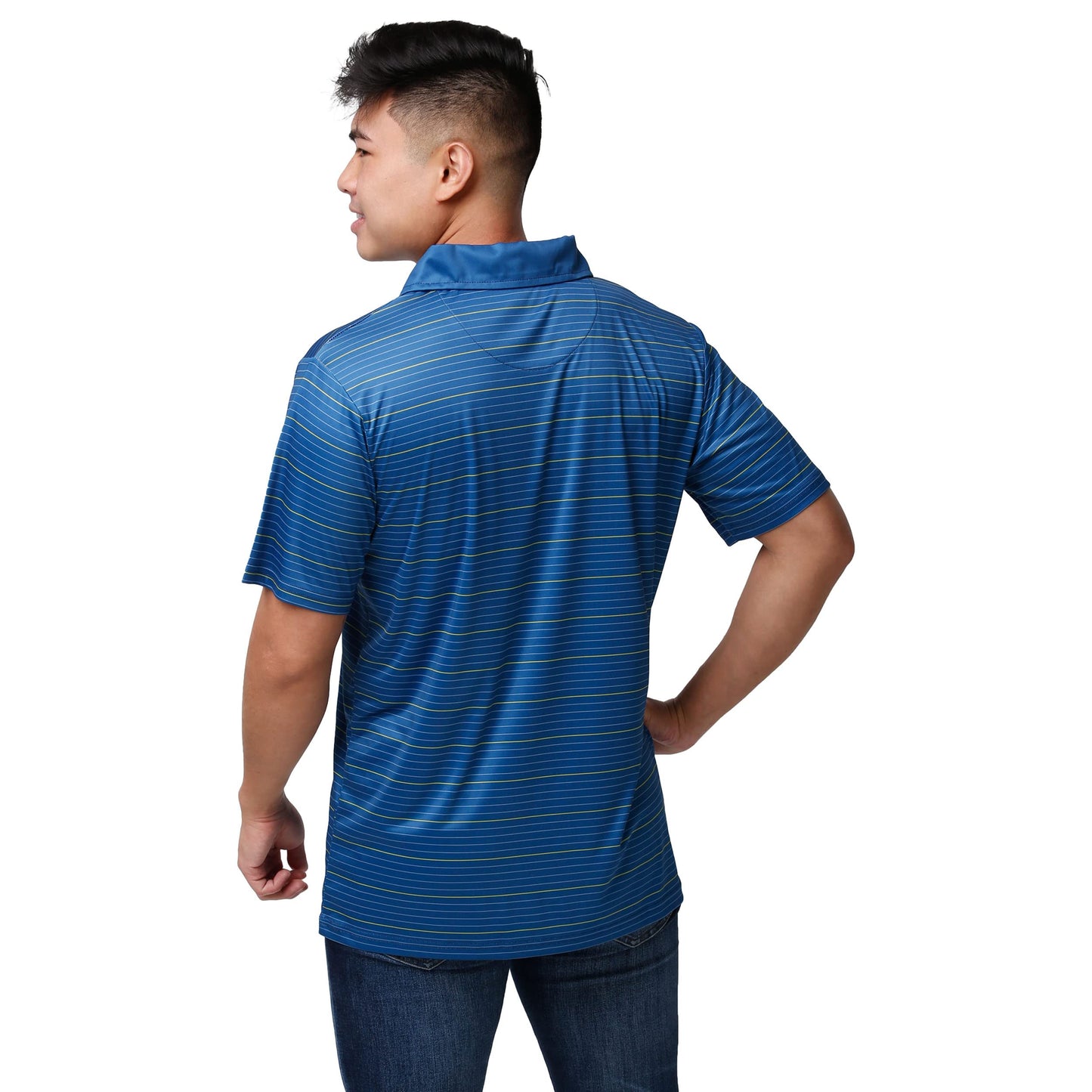 FOCO NCAA Mens NCAA College Team Logo Striped Polyester Polo Short Sleeve Shirt