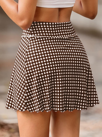 Aoysky Womens Plaid Skirt