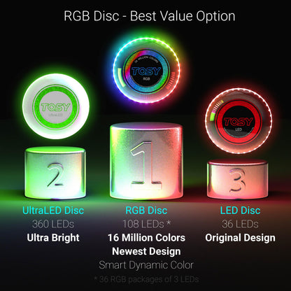 TOSY Flying Disc - 16 Million Colors RGB or 36 LEDs