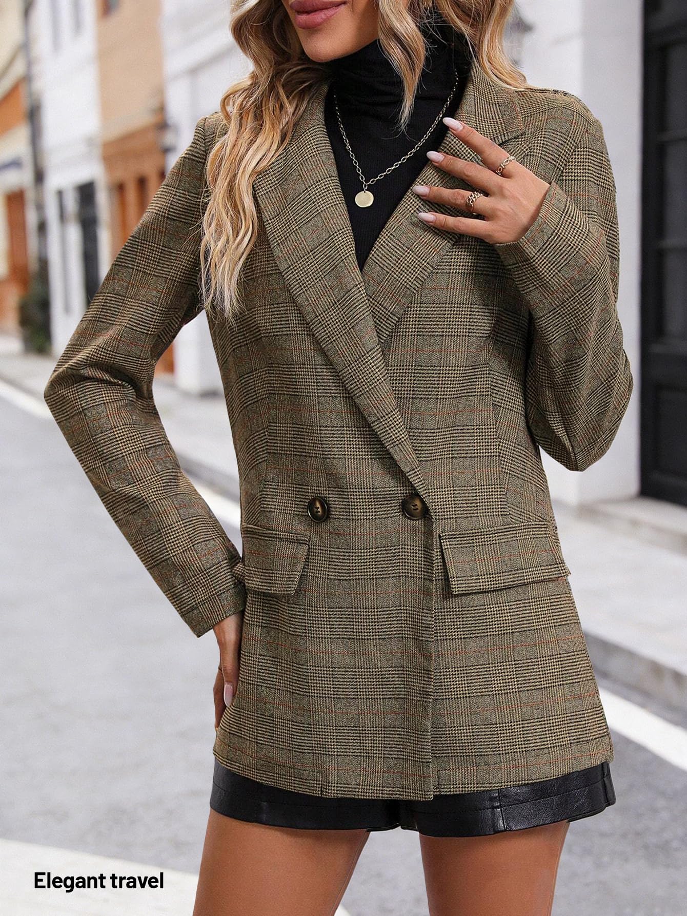 2026 Women's Fall Plaid Blazer Jacket