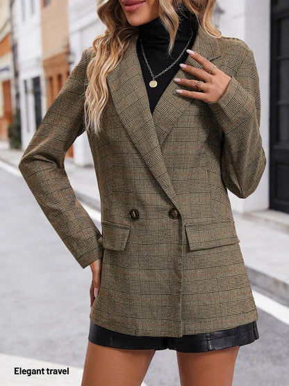 2026 Women's Fall Plaid Blazer Jacket