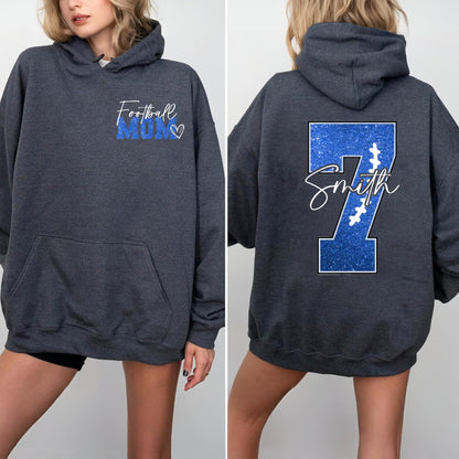 Personalized Football Mom Shirt with Kids Names and Jersey Number, Custom Football Mama Shirt, Women Sport Shirts